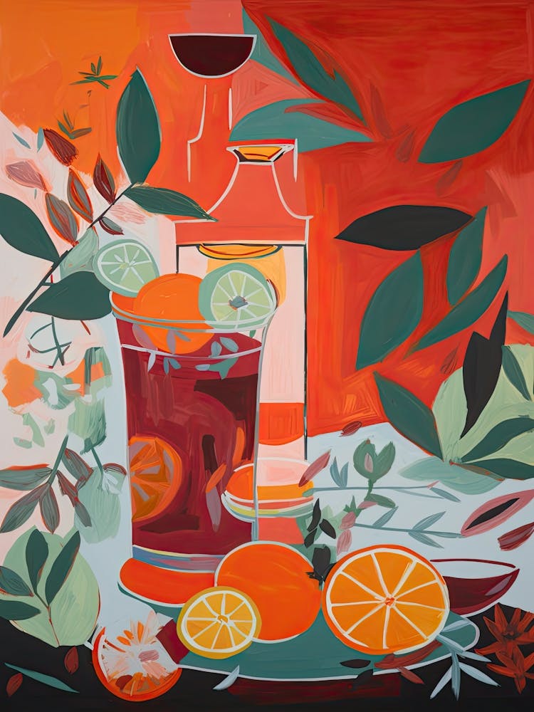 Negroni Cocktail Illustration 1