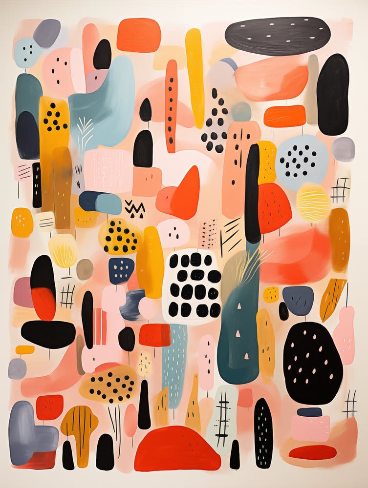 Abstract Maximalist Colorful Art
