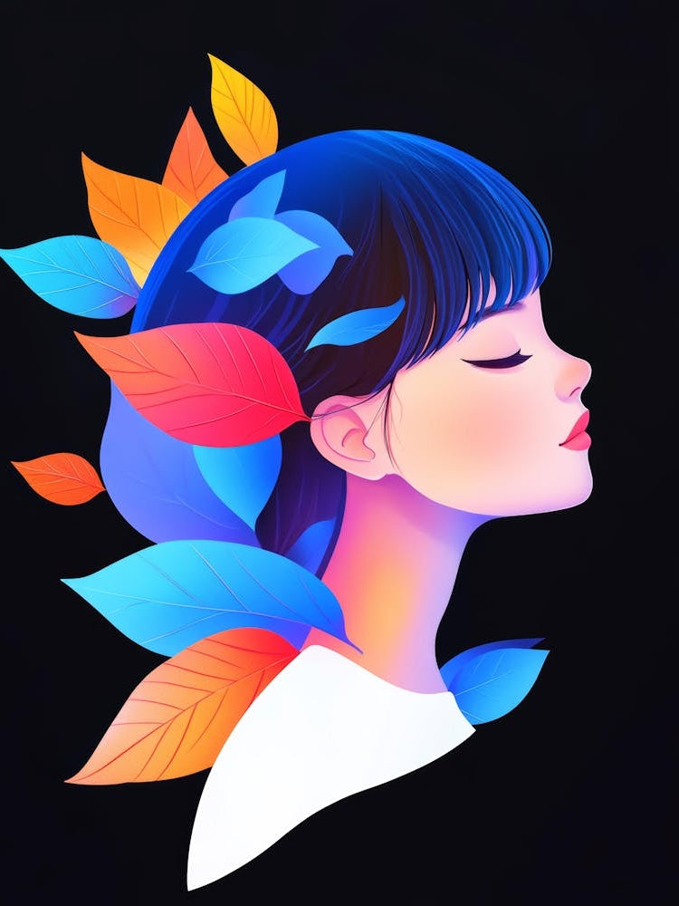 Girl With Leaves On Her Head 4