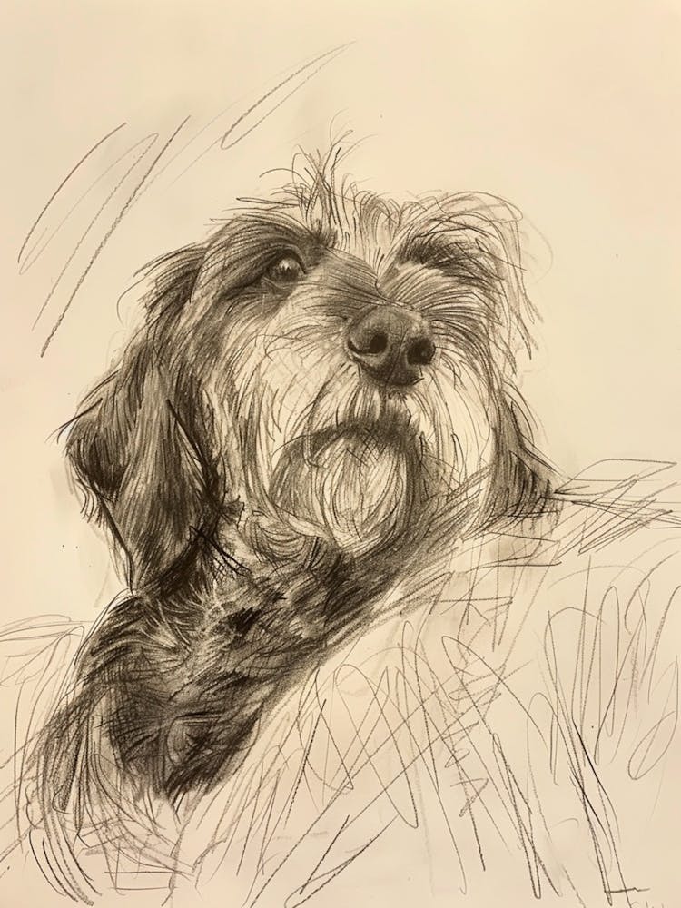 Petit Basset Griffon Vendeen Dog Charcoal Line 3