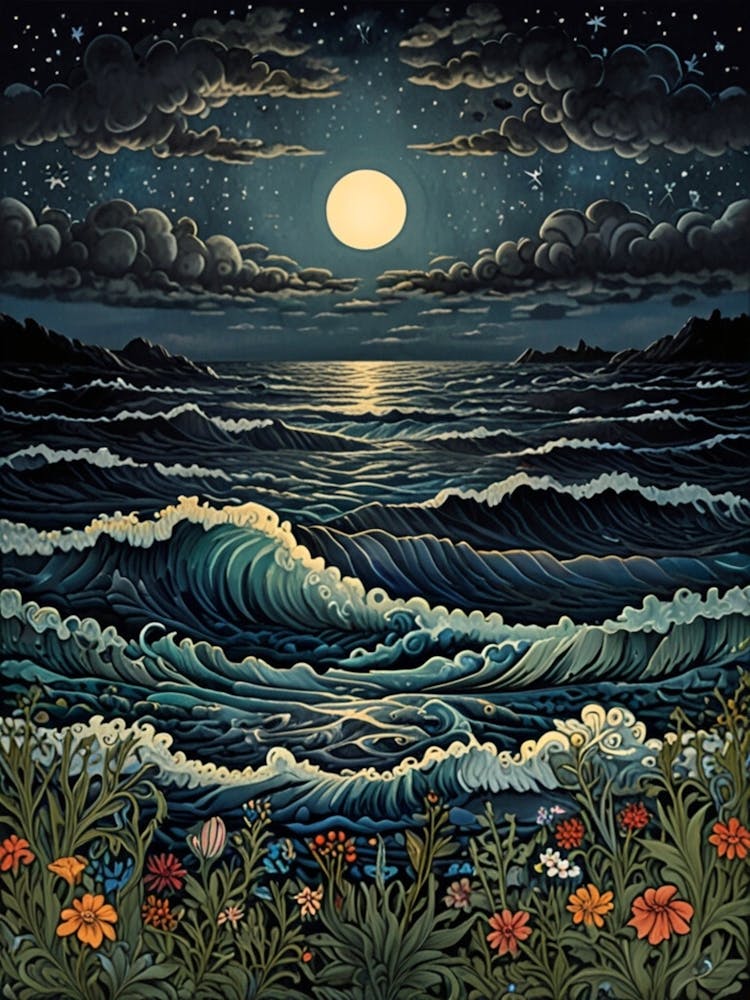 William Morris Moonlight Over The Ocean 4