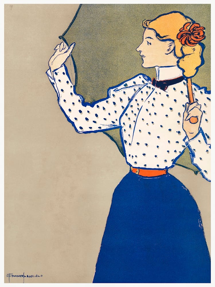 Woman Holding Umbrella (1897), Edward Penfield