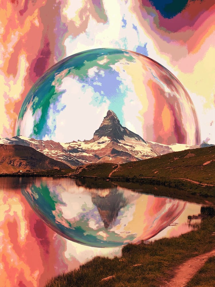 Surreal Abstract Mountain Landscape