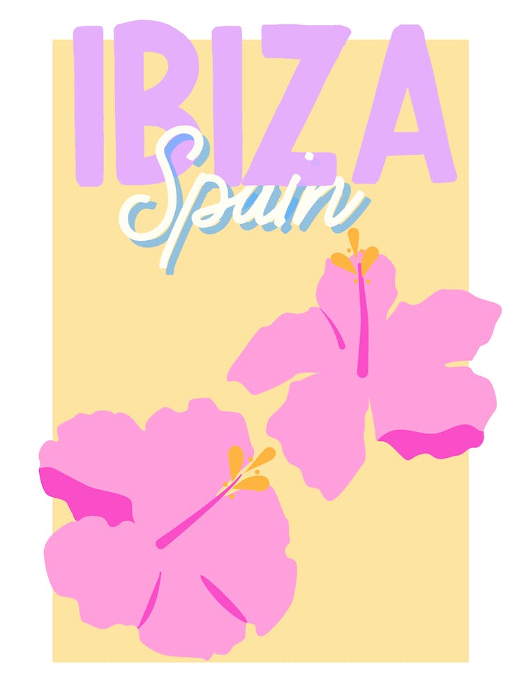 Reiseposter Ibiza (Gelb)