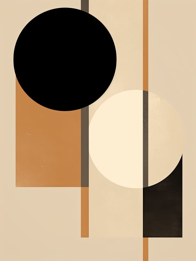 Muted Mirage; Beige Mid Century Illusions