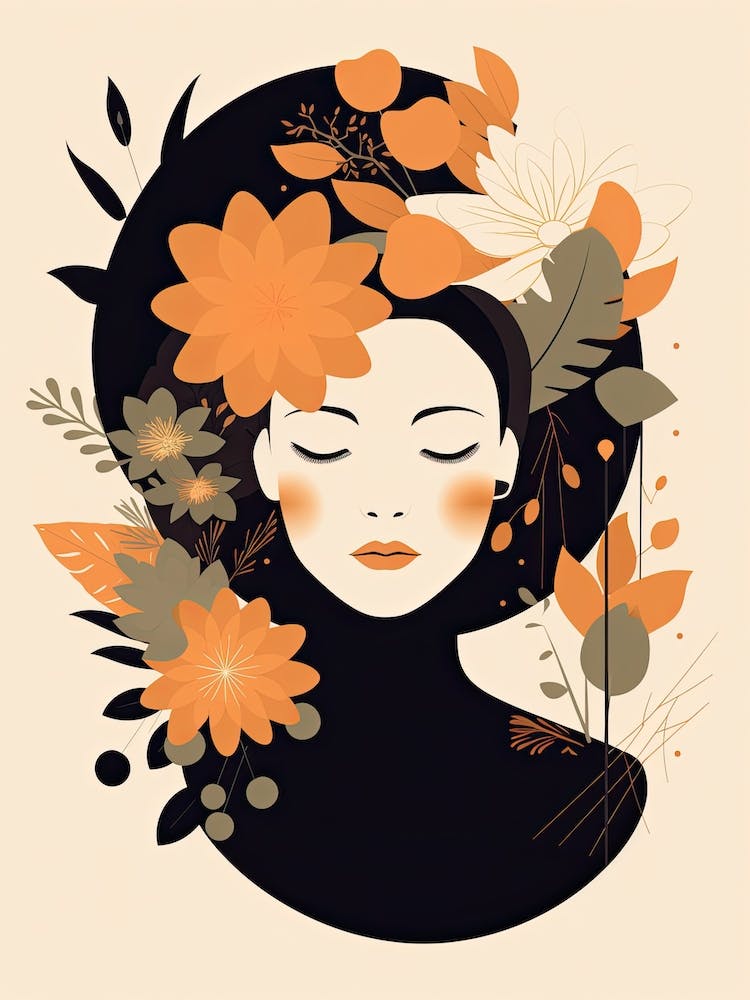 Bloom Body Art Portrait With Flowers