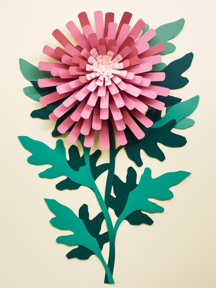 Cut Out Style Flower Art Chrysanthemum 2