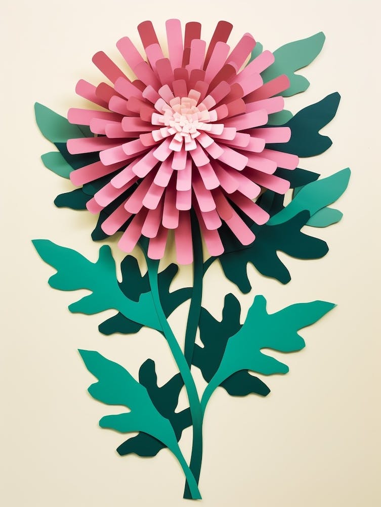 Cut Out Style Flower Art Chrysanthemum 2