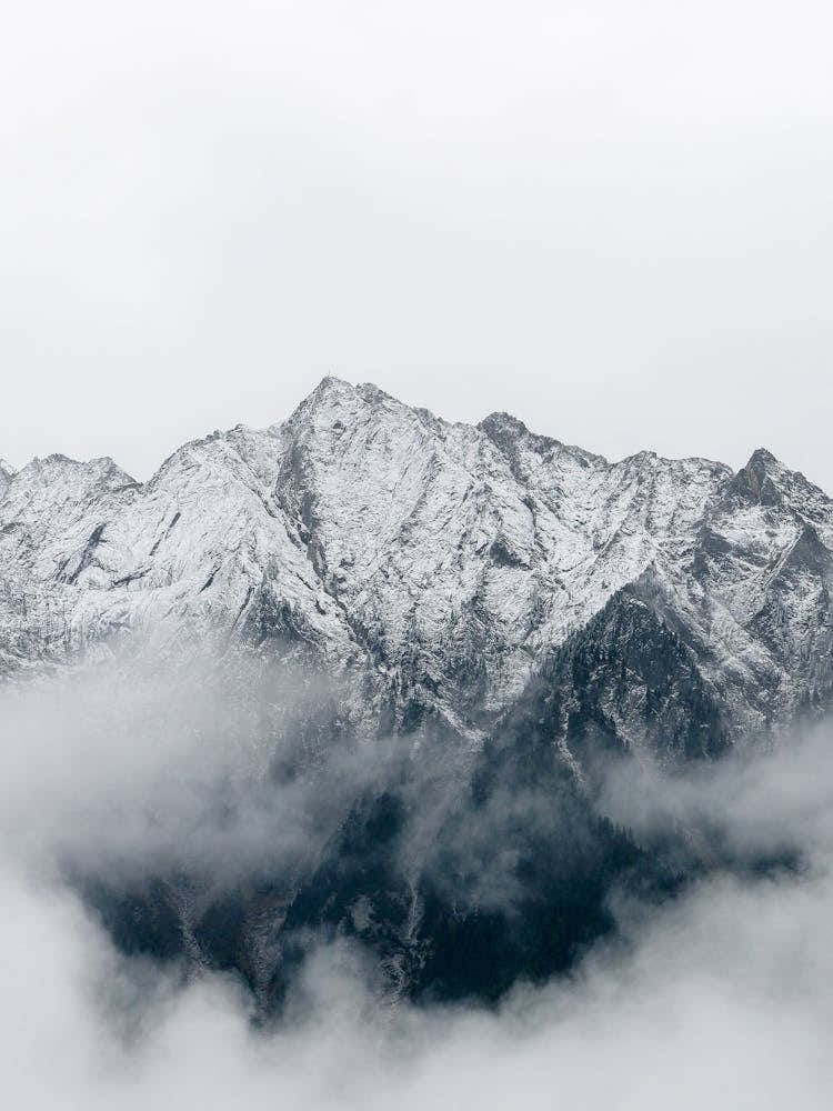 Abstract Misty Icy Mountain - Travel Motivation