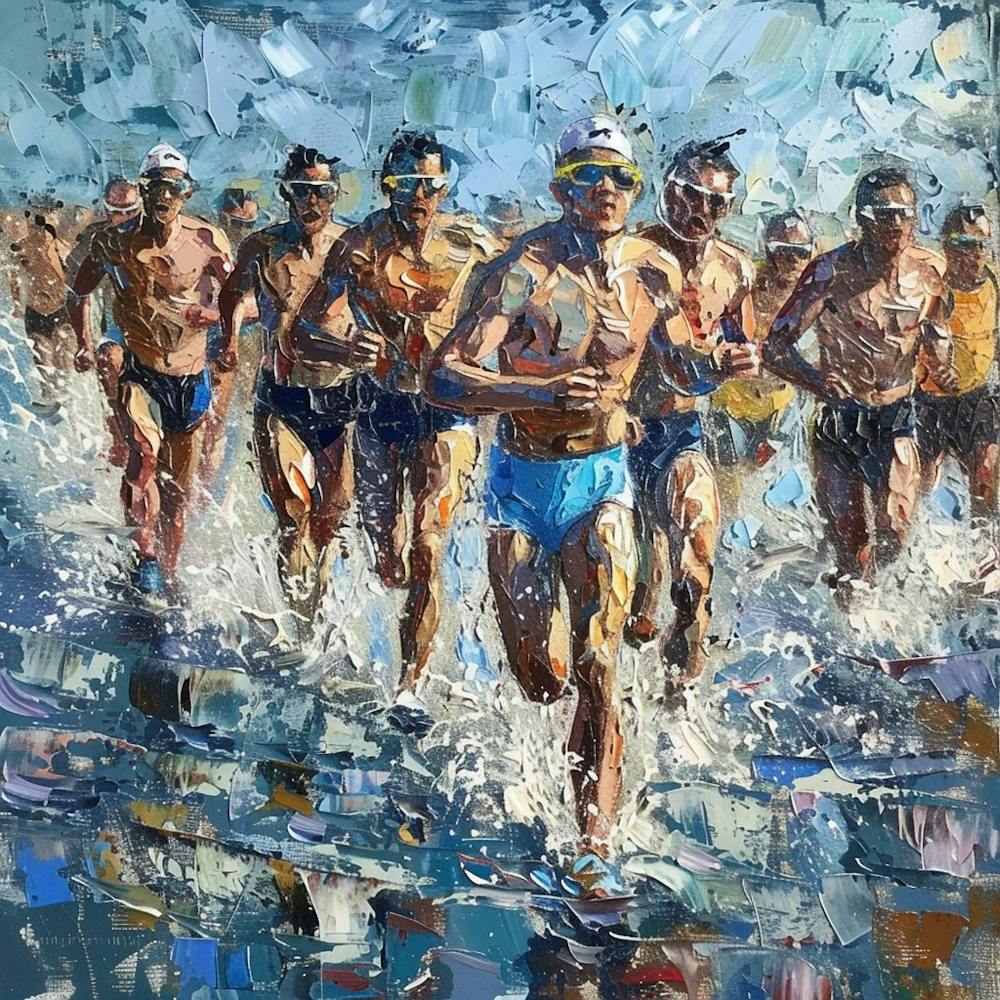 A Triathlon Event Oil Painting Illustration 1718702666 4