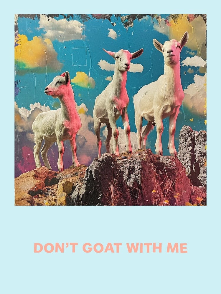 Don T Goat With Me Rainbow Poster 1