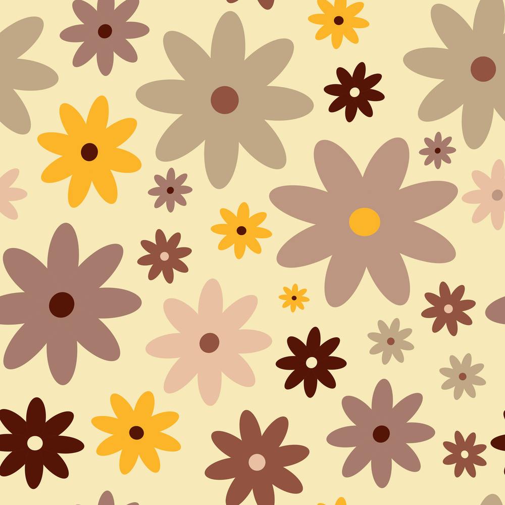 Retro Vintage Boho Spring Floral Pattern In 60s Style