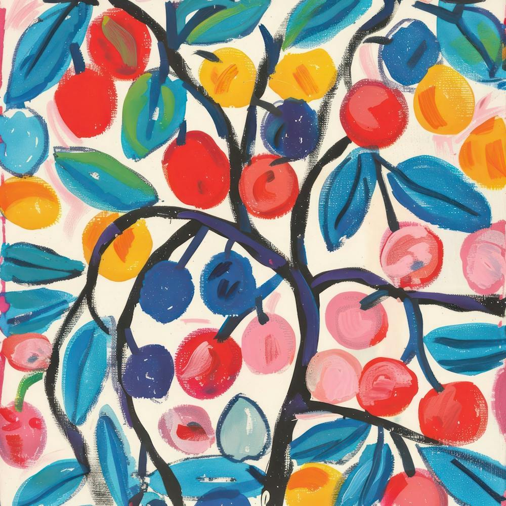 Summer Cherries Painting Matisse Style 14