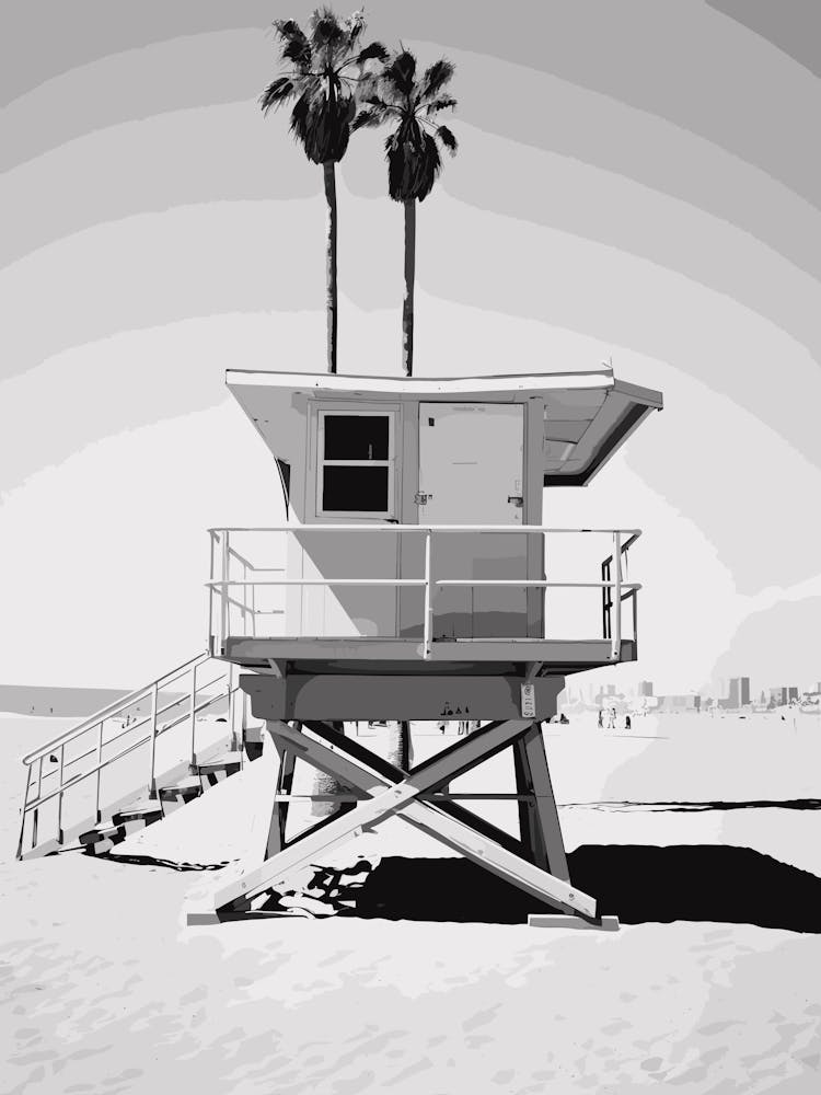 Venice Beach Italy Black And White Analogue Photograph 4