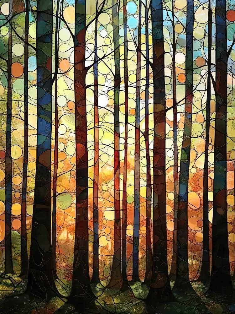 Gustav Klimt Print Trees Forest Painting Klimt Exhibition Poster Painting Floral Decor Full