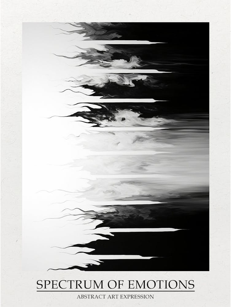 Spectrum Of Emotions Abstract Black And White 8 Poster