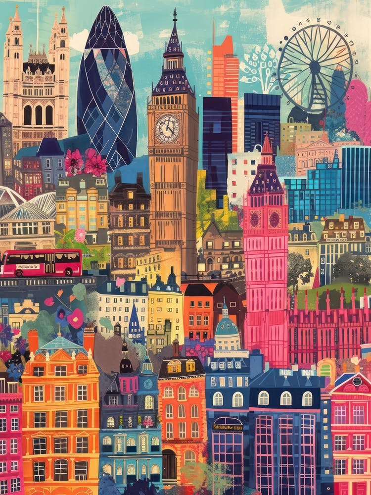 London   Retro Collage Style 4