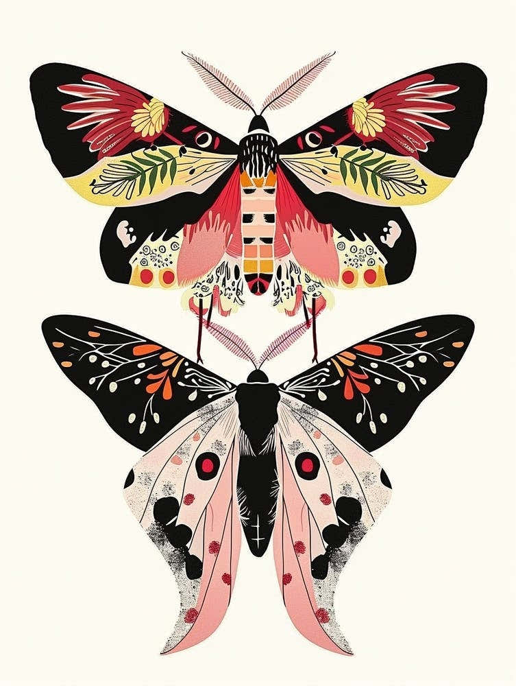 Colourful Insect Illustration Moth 23