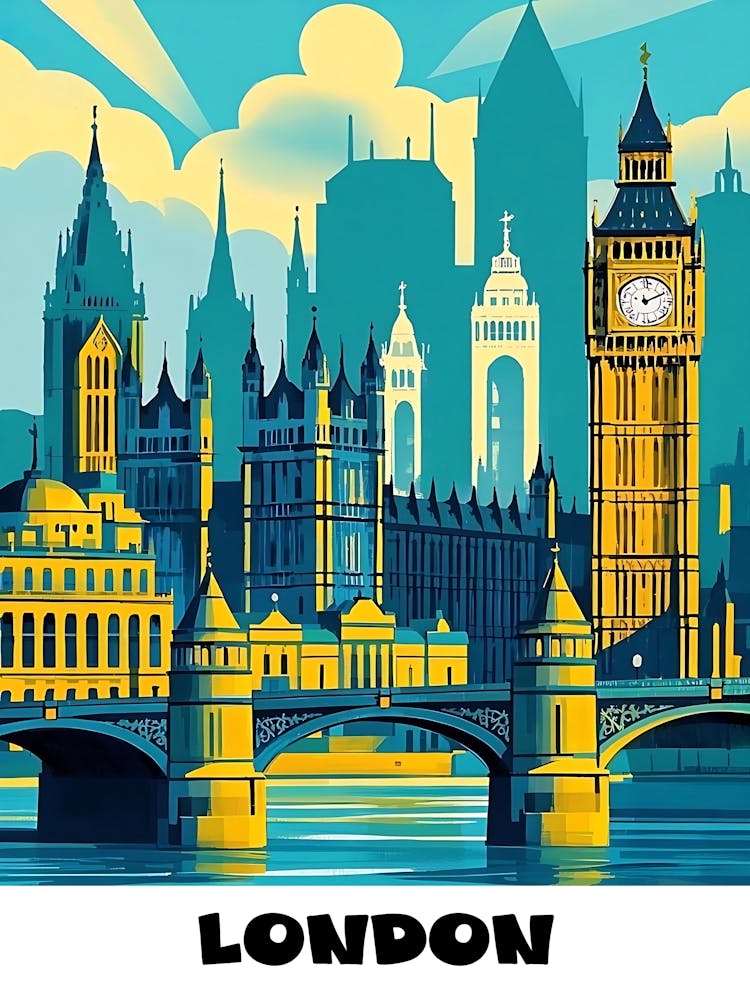 London Vintage Travel Poster 7