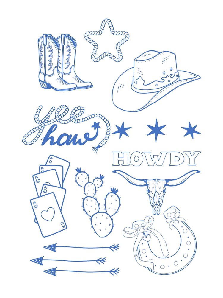 Howdy Western Cowboy Illustrations