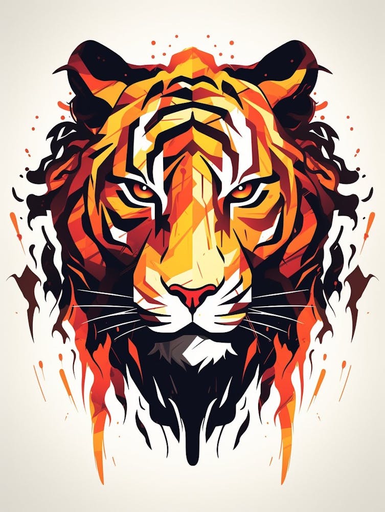 Tiger Minimalist Abstract 4