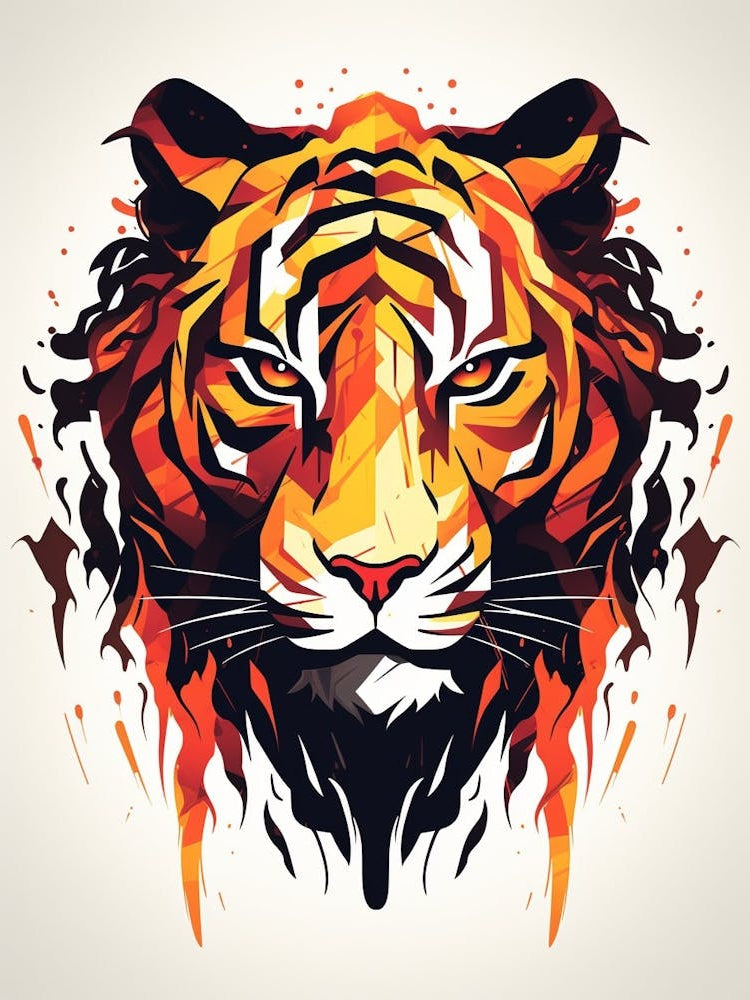 Tiger Minimalist Abstract 4