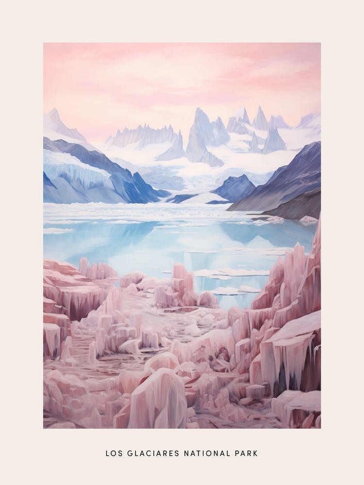 Dreamy Winter National Park Poster  Los Glaciares National Park Argentina 1
