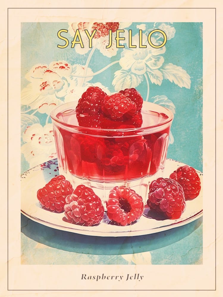 Raspberry Jelly Retro Collage 1 Poster