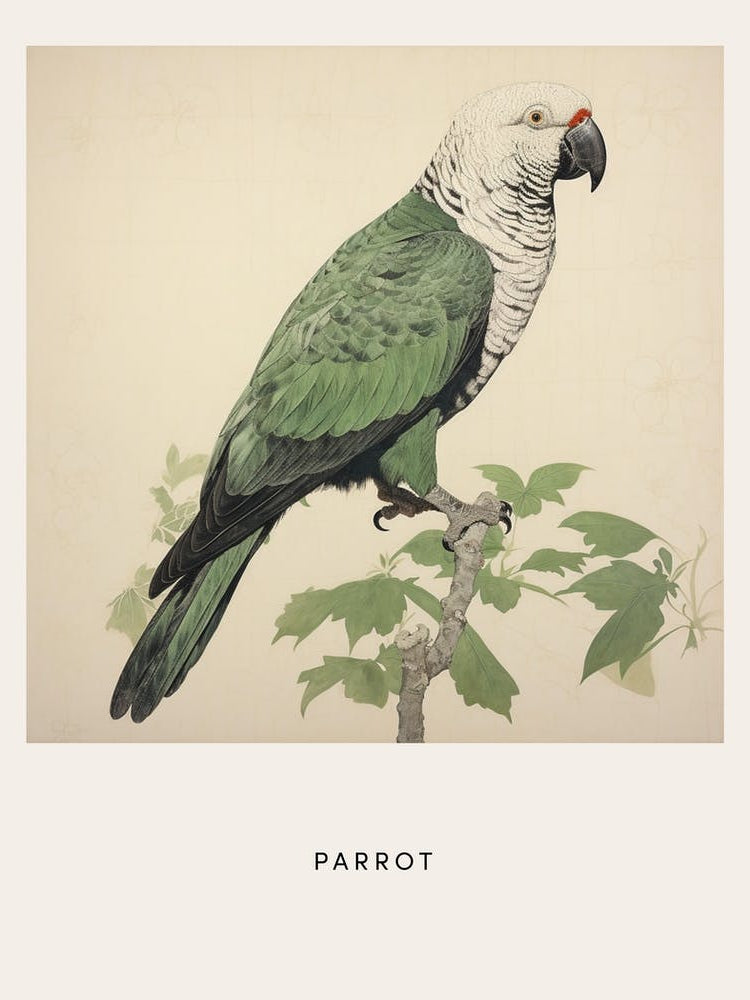 Ohara Koson Inspired Bird Painting Parrot 1 Poster