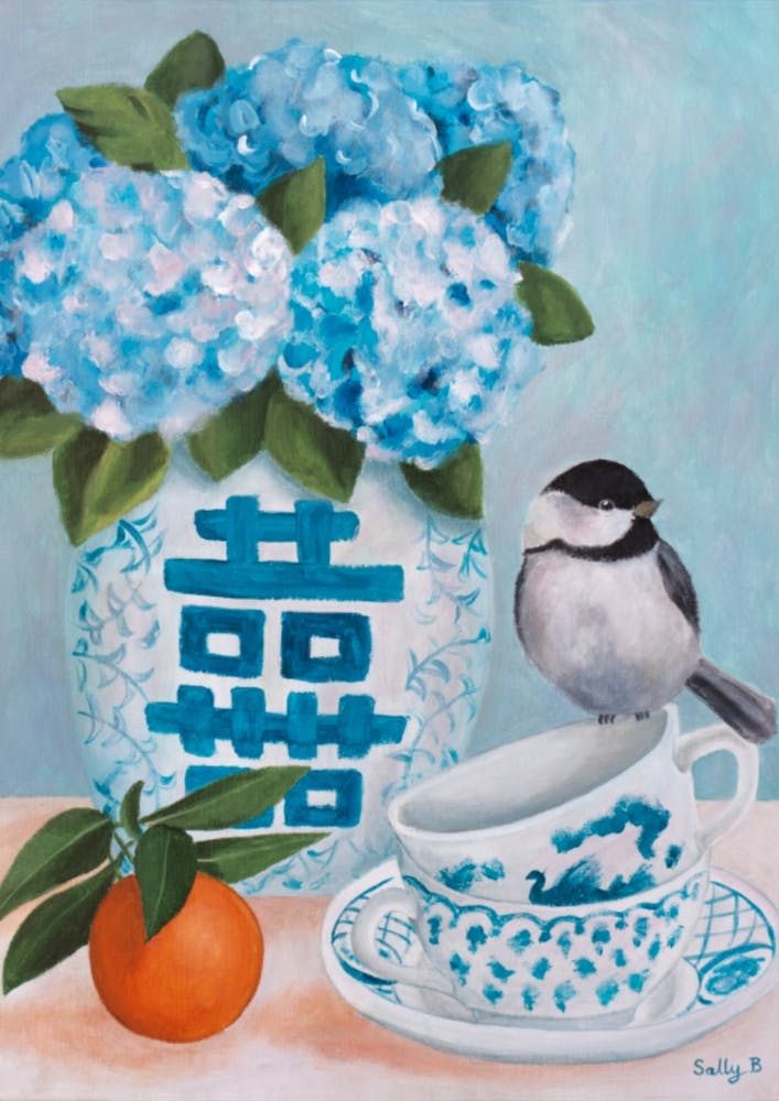 Chinoiserie Bird And Orange