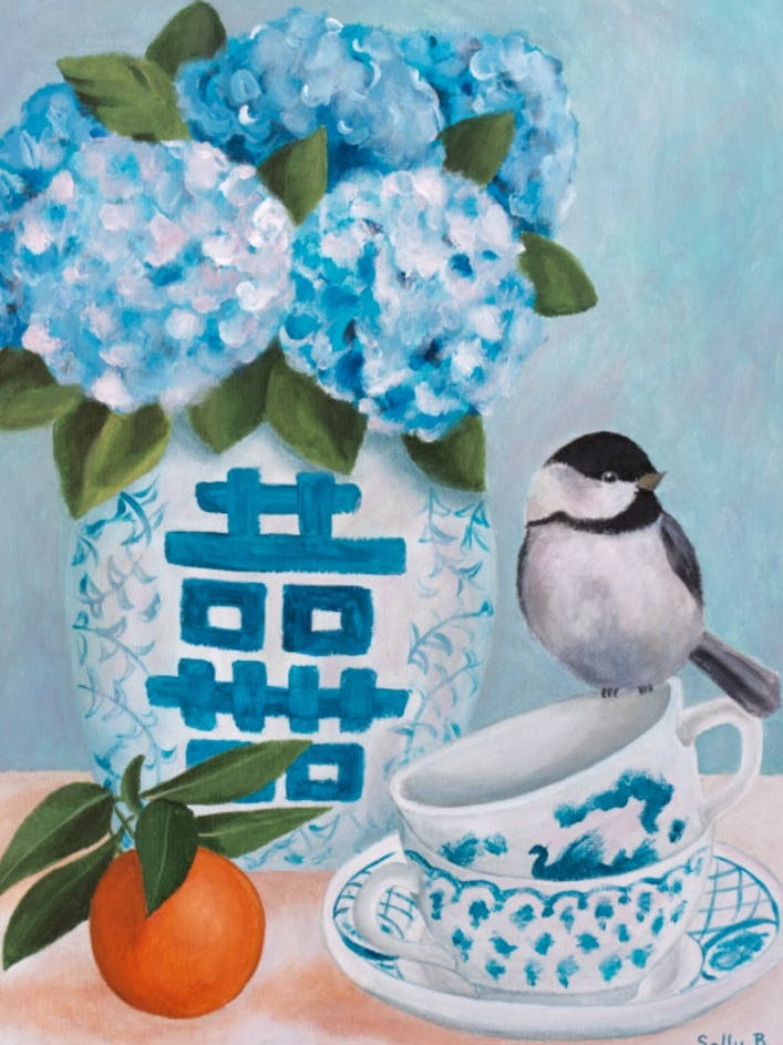 Chinoiserie Bird And Orange