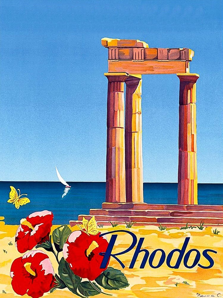 Rhodos, Greece, Ancient Architecture On The Coast