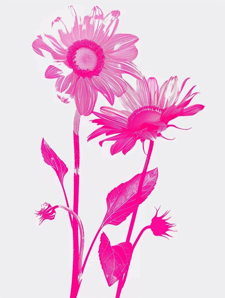 Hot Pink Sunflower 2
