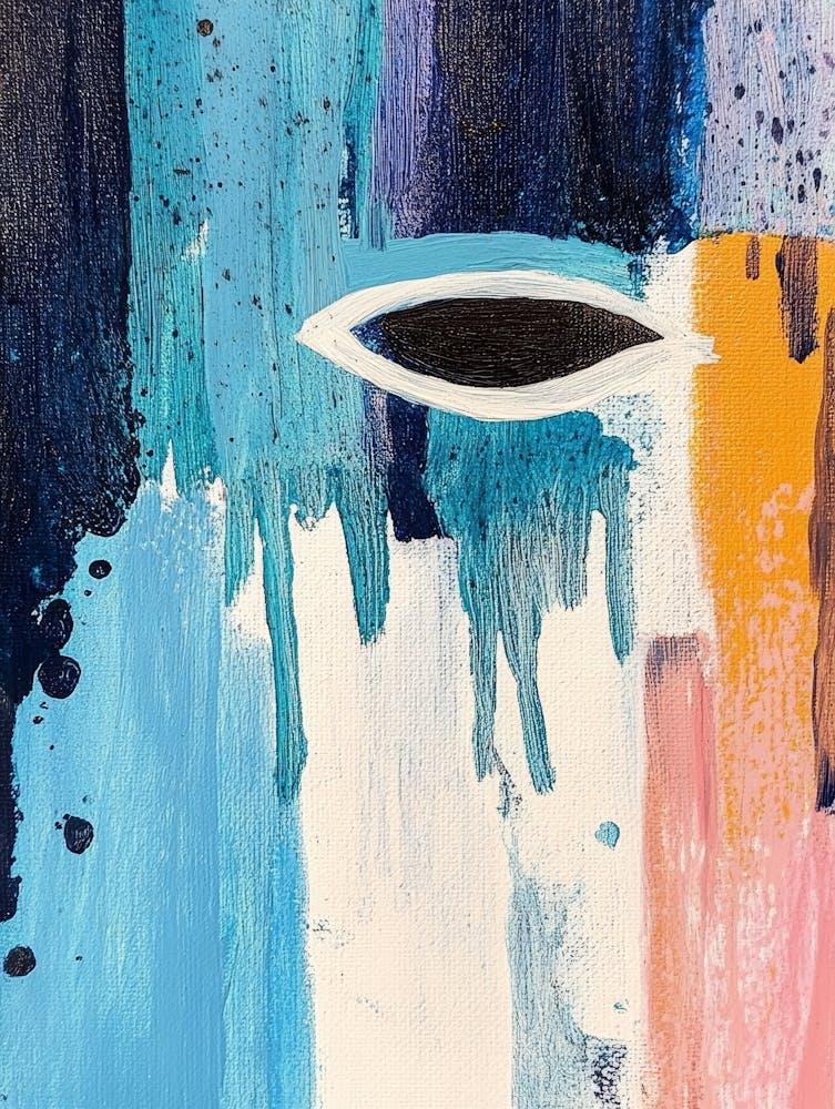 Abstract Blue Acrylic Painting