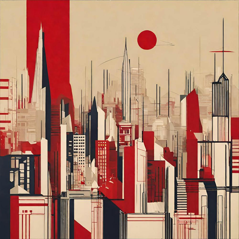 Two-Toned Geometric Cityscape