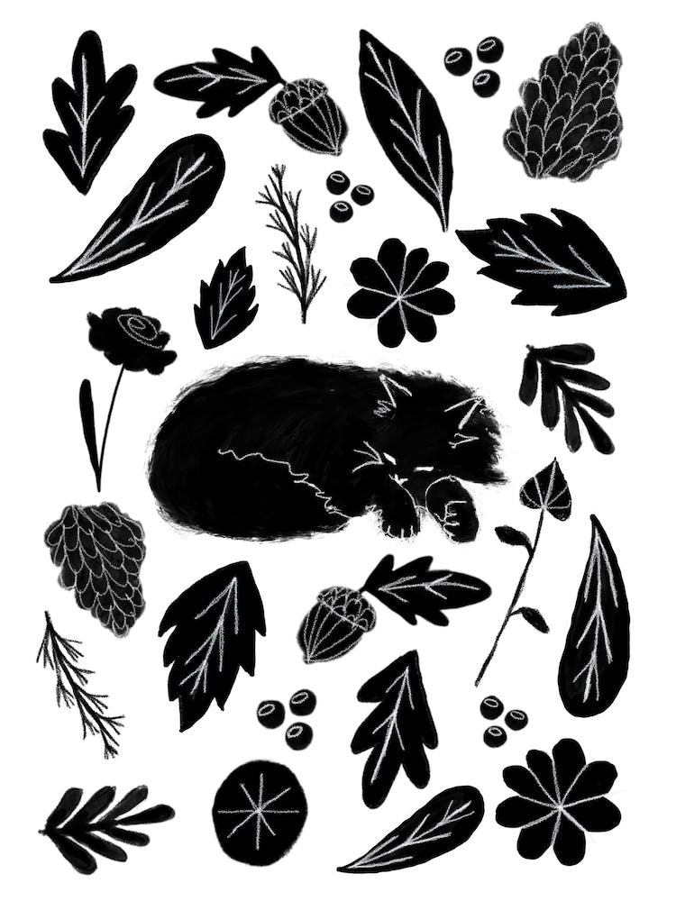 Autumnal Cat Print