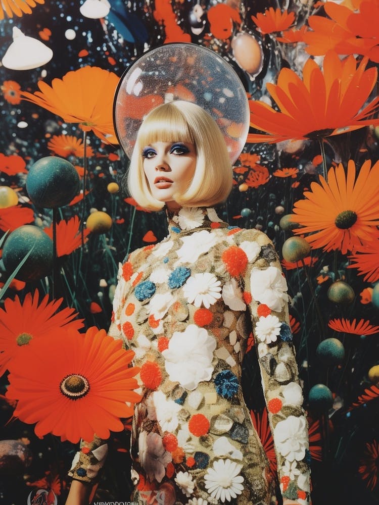 Retro Floral Collage