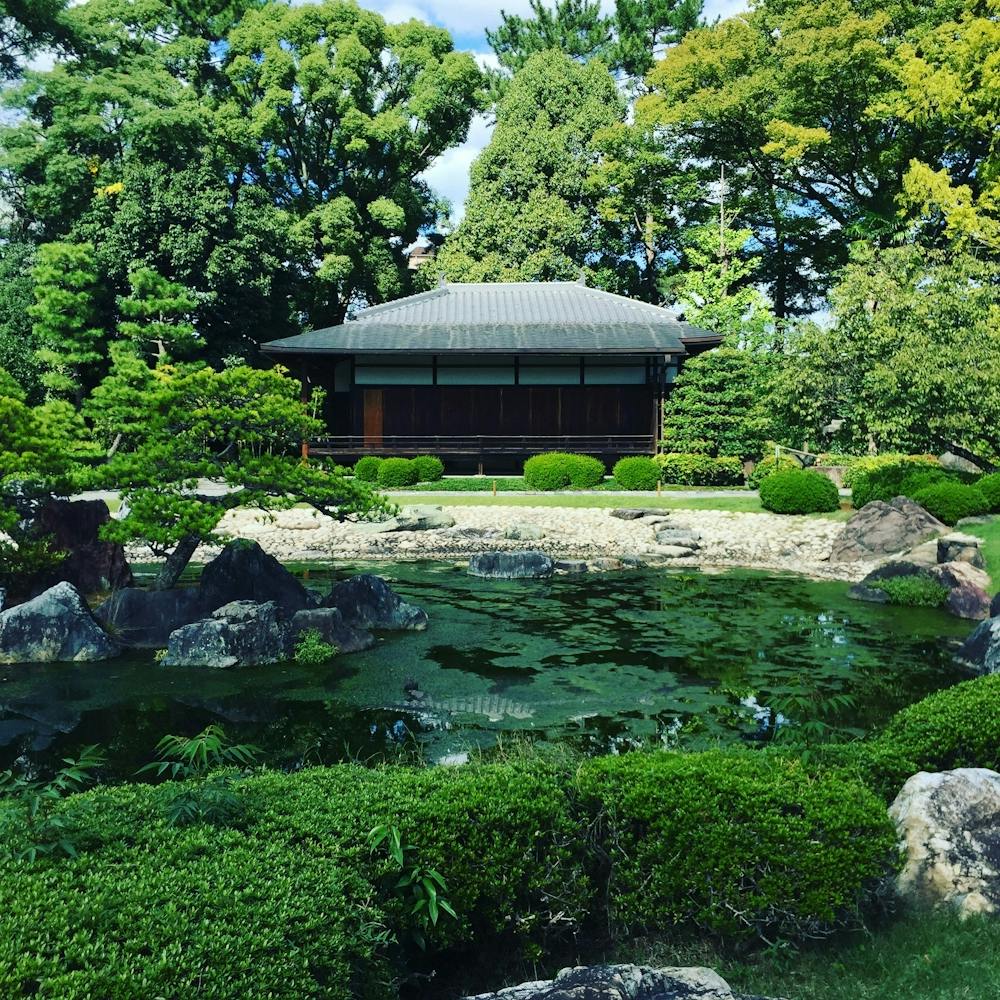 Garden Temple In Kyoto, Japan