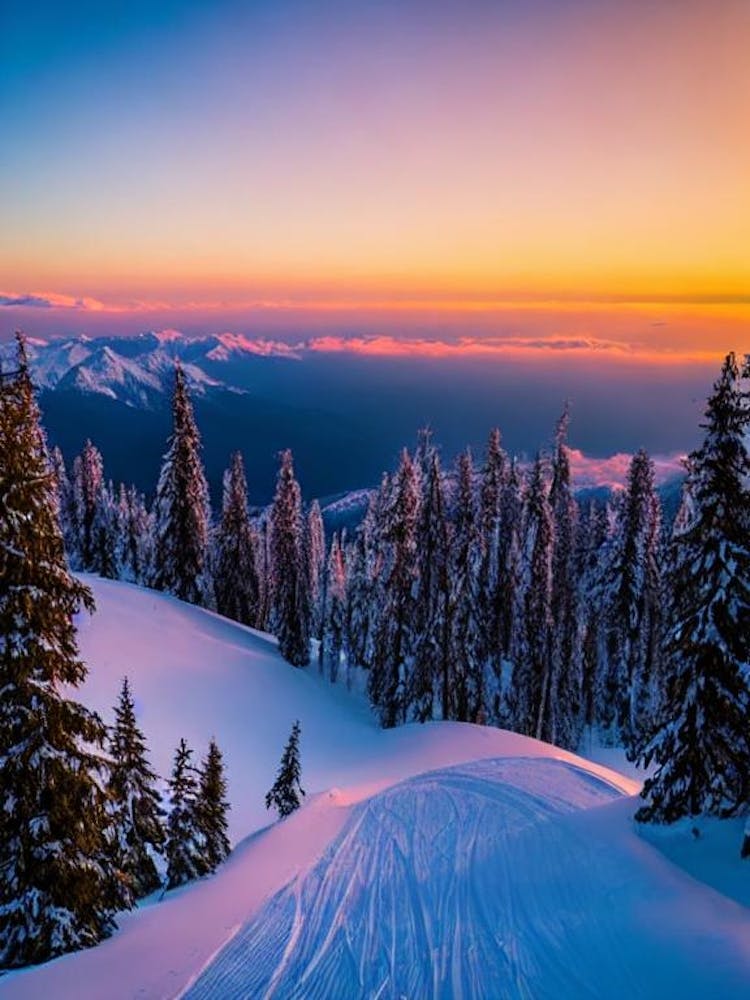 Jasna, Slovakia Sunrise Skiing Poster