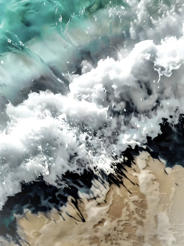 Wave Crashing On The Beach