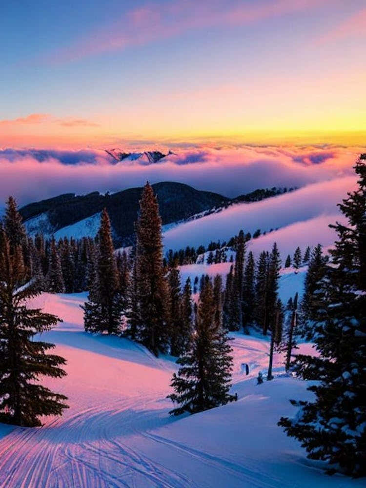 Grandvalira, Andorra Sunrise Skiing Poster