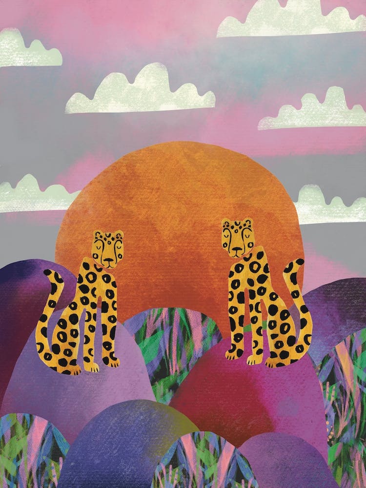 Cheetah Landscape At Sunrise