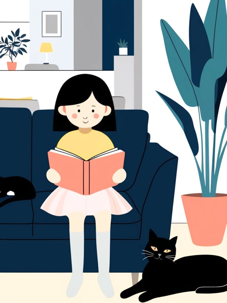 Girl Reading A Book 7