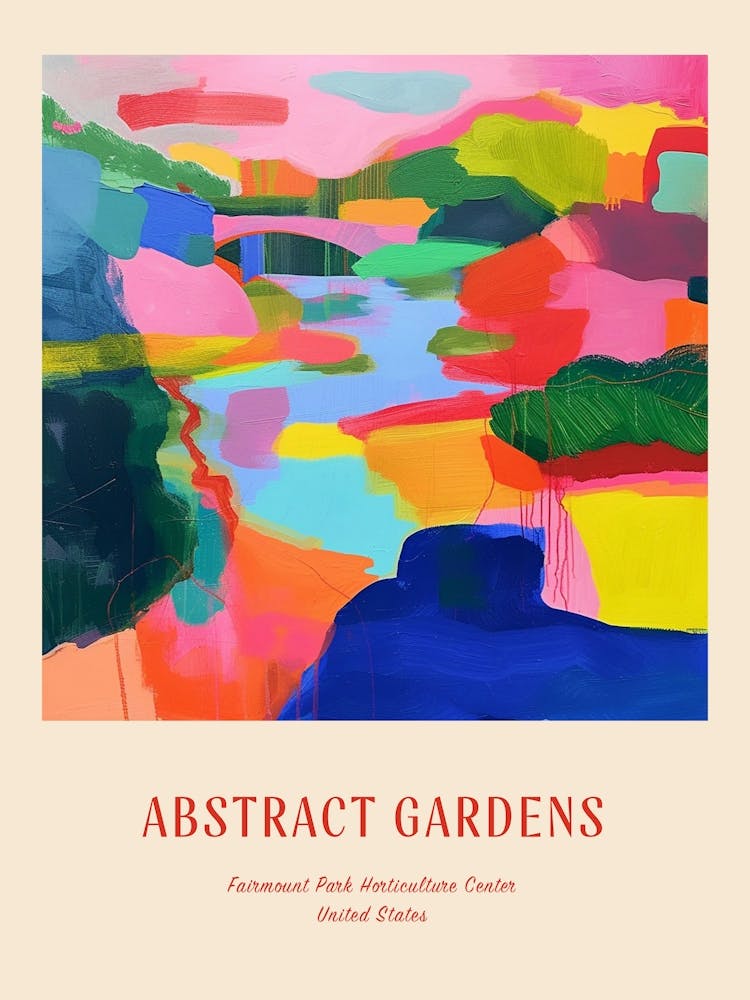 Colourful Gardens Fairmount Park Horticulture Center Usa 2 Red Poster