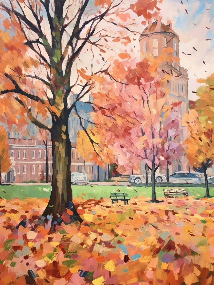 Autumn City Park Painting Castle Park Bristol 1