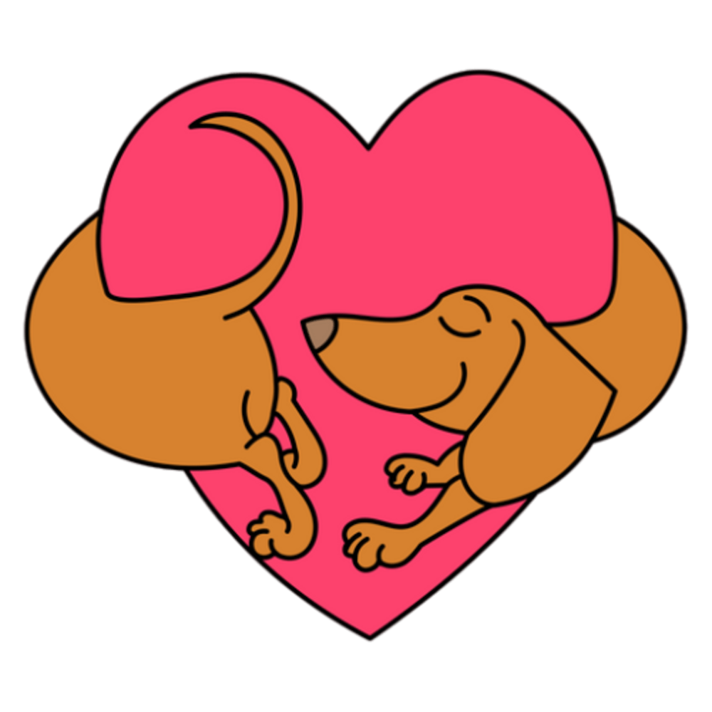 Dachshund Hugging Heart
