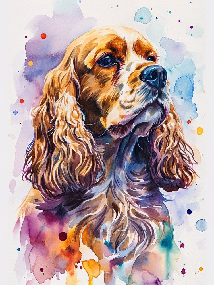 Cocker Spaniel Watercolor Painting 4