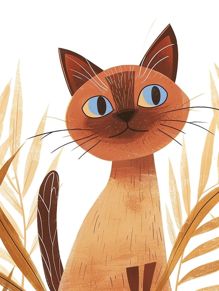 Javanese Cat Clipart Illustration 7