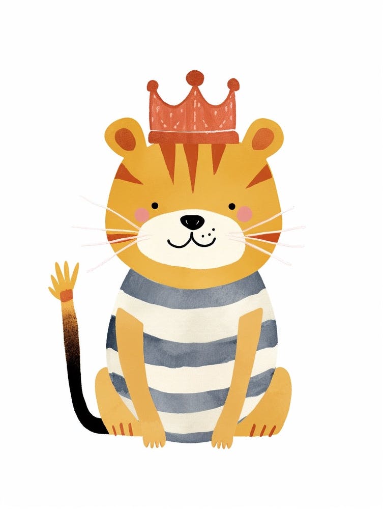 Little Siberian Tiger 2 Wearing A Crown