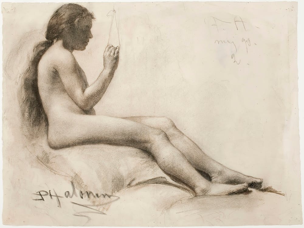 Sitzendes weibliches Modell (1890), Pekka Halonen